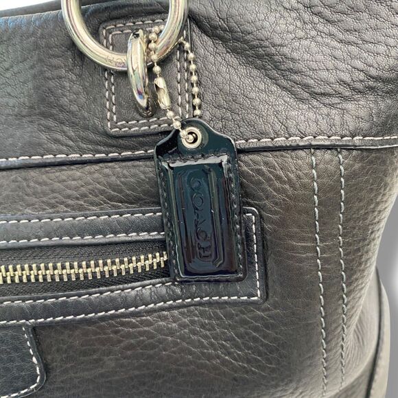 Coach Black Leather Satchel - Picture 14 of 16